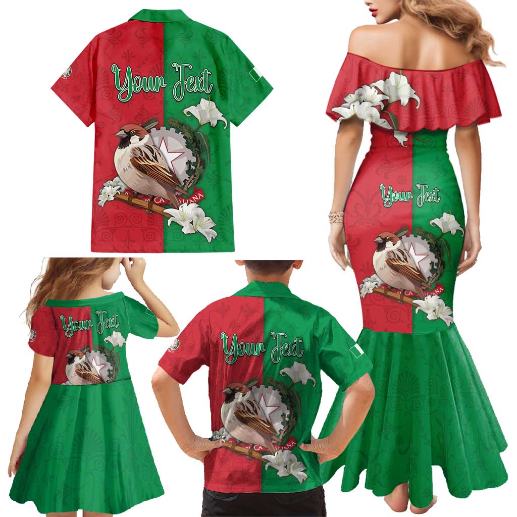 Personalized Italy Family Matching Mermaid Dress and Hawaiian Shirt Sparrow With Symbol Italiana - Wonder Print Shop