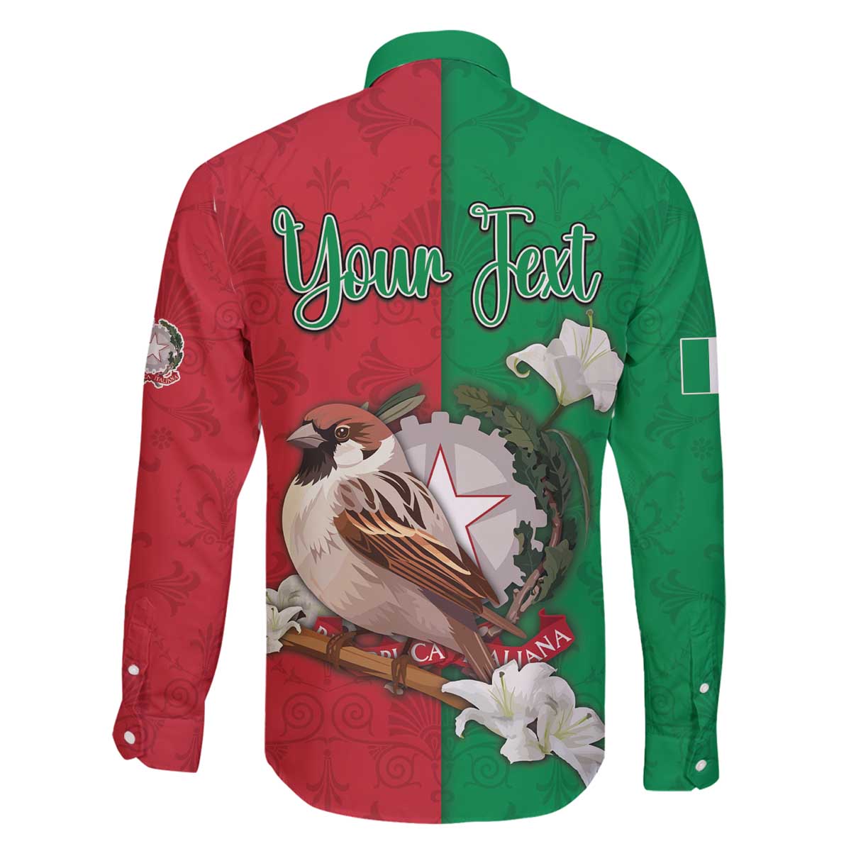 Personalized Italy Family Matching Off The Shoulder Long Sleeve Dress and Hawaiian Shirt Sparrow With Symbol Italiana - Wonder Print Shop