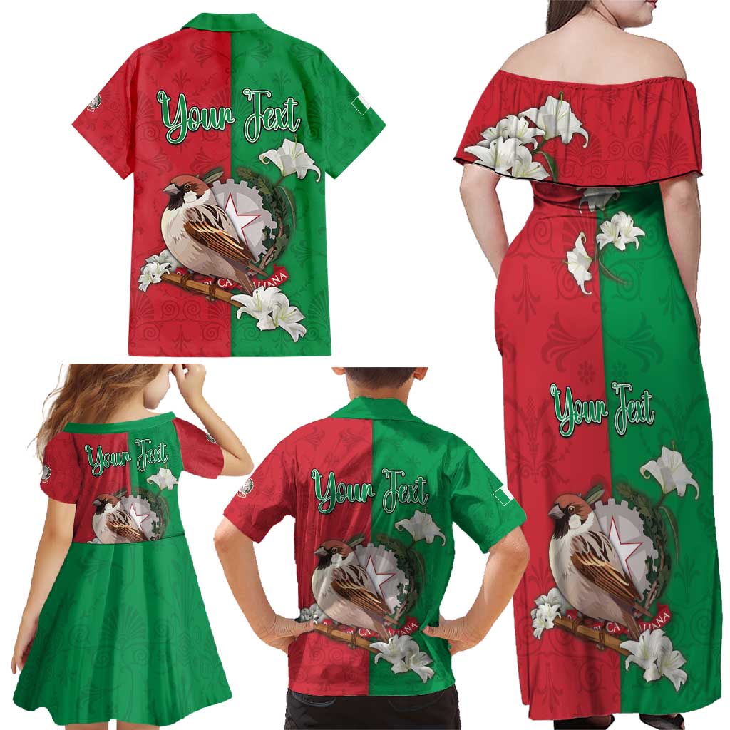 Personalized Italy Family Matching Off Shoulder Maxi Dress and Hawaiian Shirt Sparrow With Symbol Italiana - Wonder Print Shop