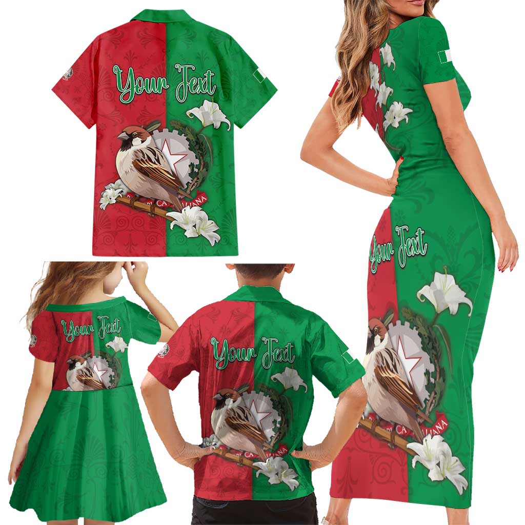 Personalized Italy Family Matching Short Sleeve Bodycon Dress and Hawaiian Shirt Sparrow With Symbol Italiana - Wonder Print Shop