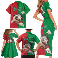 Personalized Italy Family Matching Short Sleeve Bodycon Dress and Hawaiian Shirt Sparrow With Symbol Italiana - Wonder Print Shop