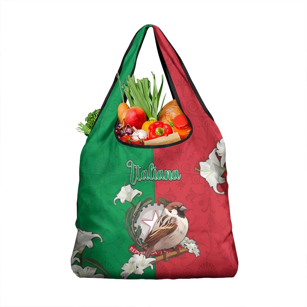 Italy Grocery Bag Sparrow With Symbol Italiana - Wonder Print Shop