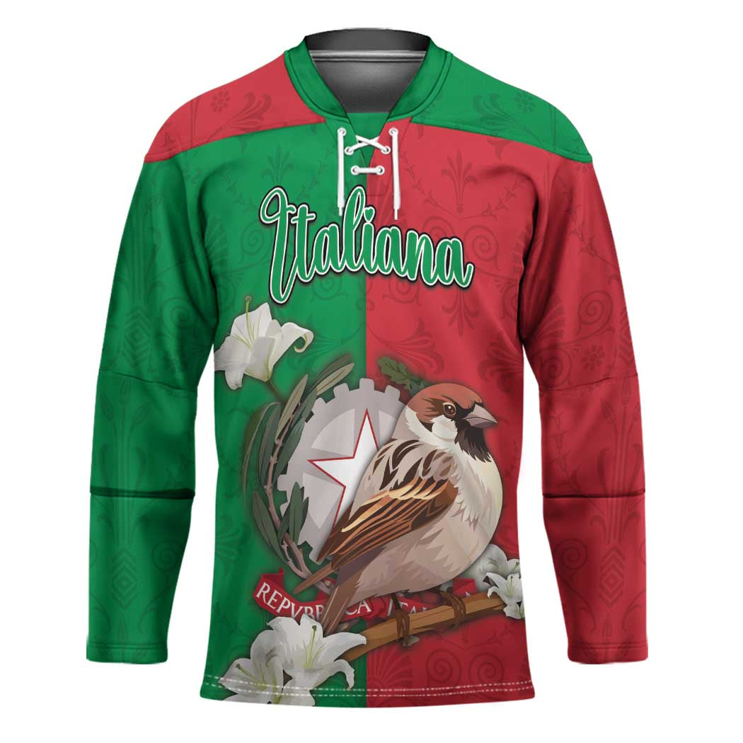 Personalized Italy Hockey Jersey Sparrow With Symbol Italiana - Wonder Print Shop