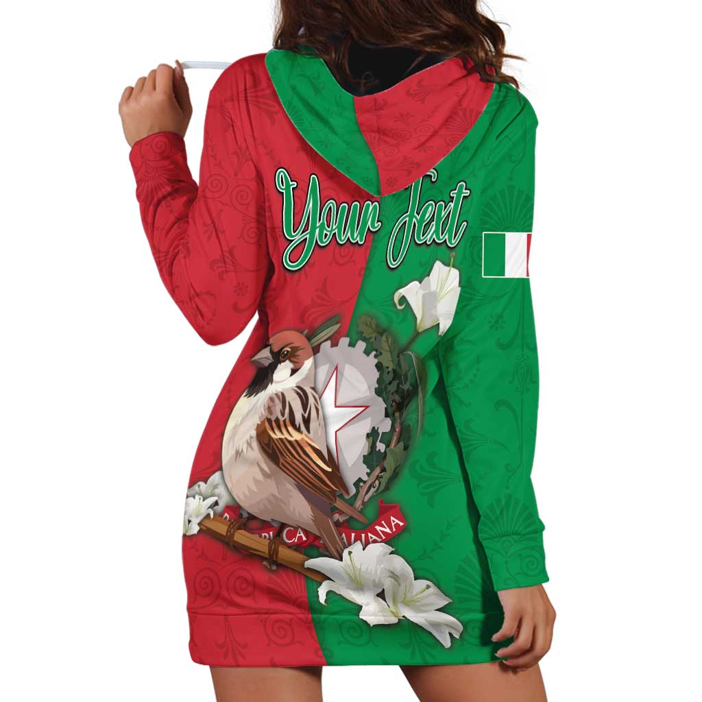 Personalized Italy Hoodie Dress Sparrow With Symbol Italiana - Wonder Print Shop