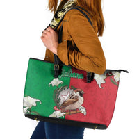 Italy Leather Tote Bag Sparrow With Symbol Italiana - Wonder Print Shop