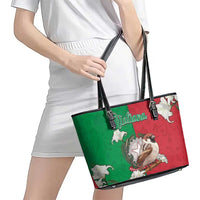 Italy Leather Tote Bag Sparrow With Symbol Italiana - Wonder Print Shop