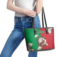 Italy Leather Tote Bag Sparrow With Symbol Italiana - Wonder Print Shop
