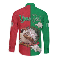 Personalized Italy Long Sleeve Button Shirt Sparrow With Symbol Italiana - Wonder Print Shop