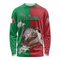 Personalized Italy Long Sleeve Shirt Sparrow With Symbol Italiana - Wonder Print Shop