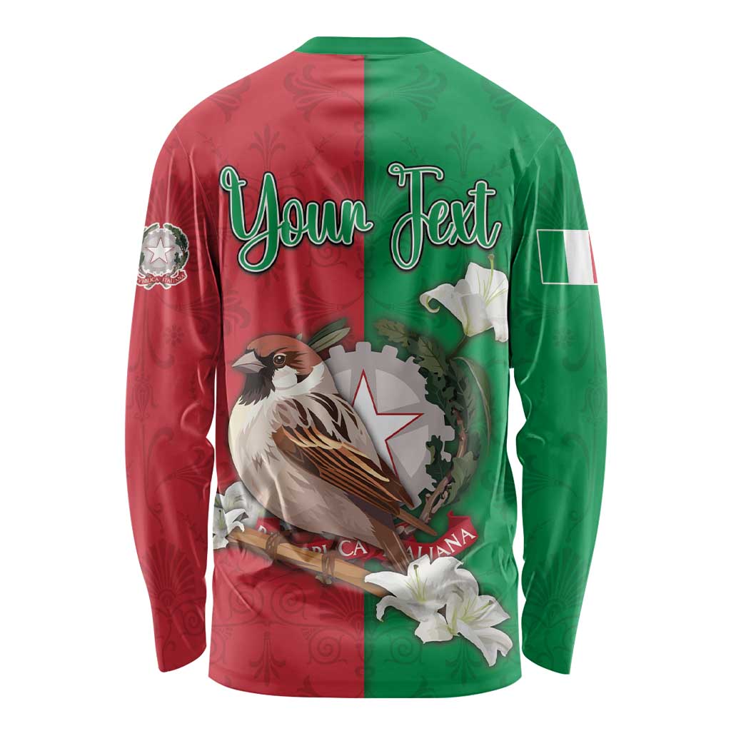 Personalized Italy Long Sleeve Shirt Sparrow With Symbol Italiana - Wonder Print Shop
