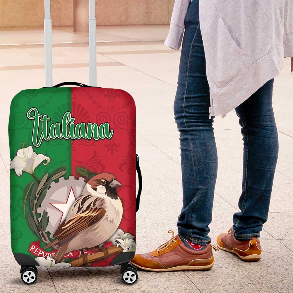Italy Luggage Cover Sparrow With Symbol Italiana - Wonder Print Shop