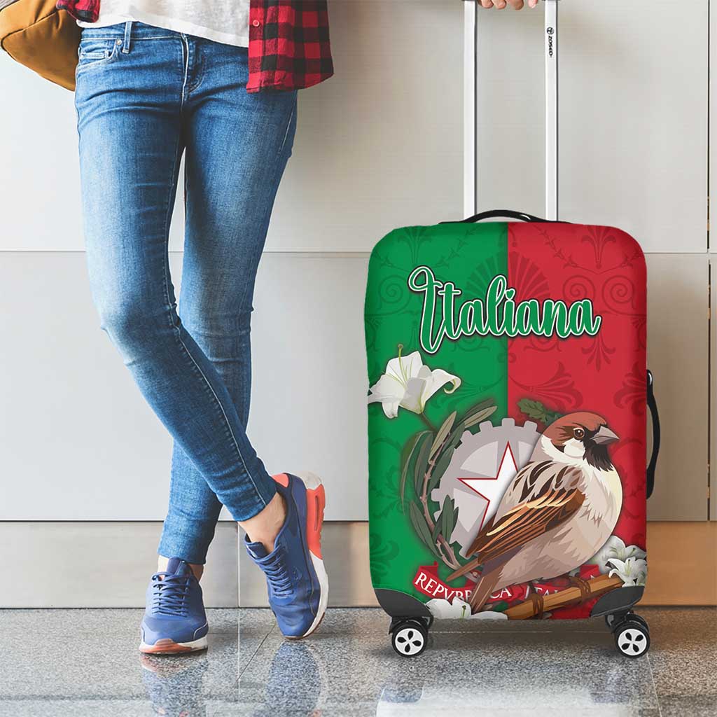 Italy Luggage Cover Sparrow With Symbol Italiana - Wonder Print Shop