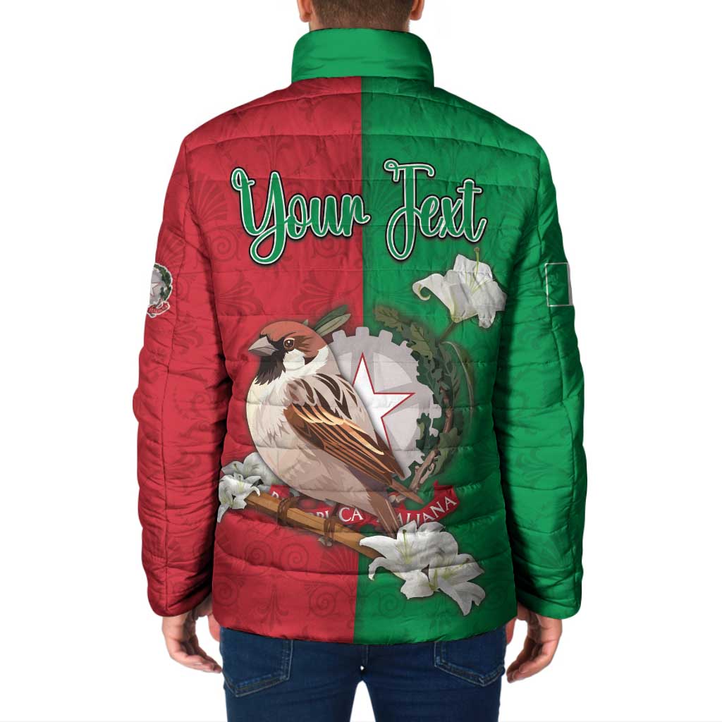 Personalized Italy Padded Jacket Sparrow With Symbol Italiana - Wonder Print Shop
