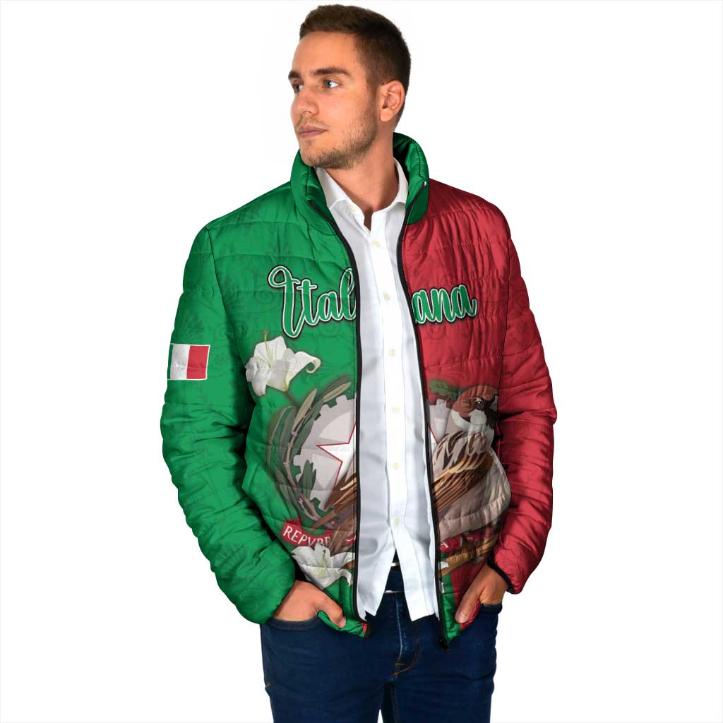 Personalized Italy Padded Jacket Sparrow With Symbol Italiana - Wonder Print Shop