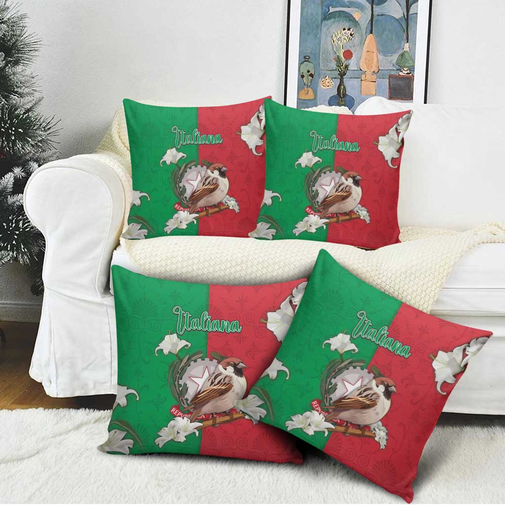 Italy Pillow Cover Sparrow With Symbol Italiana - Wonder Print Shop