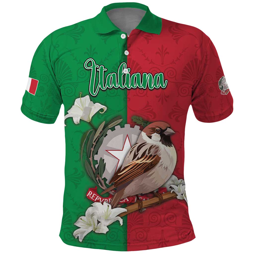 Personalized Italy Polo Shirt Sparrow With Symbol Italiana - Wonder Print Shop