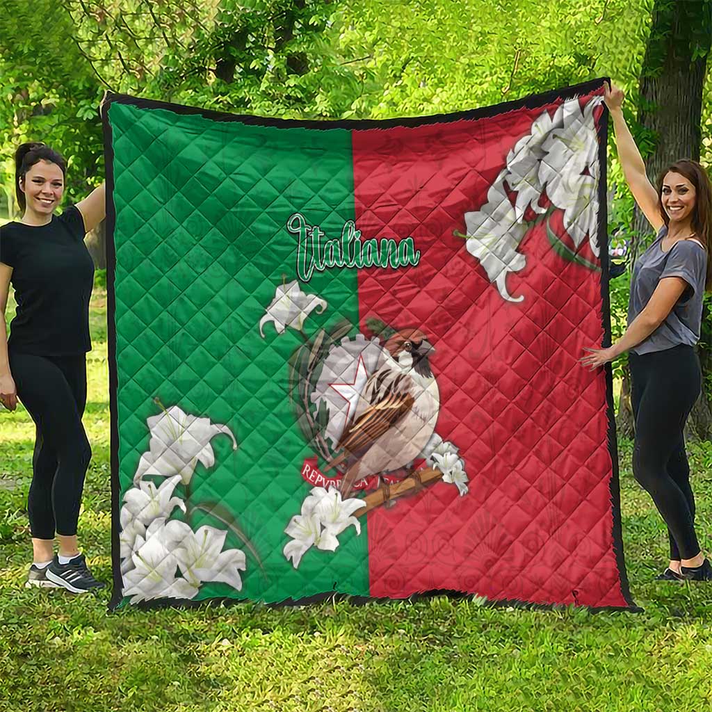 Italy Quilt Sparrow With Symbol Italiana - Wonder Print Shop