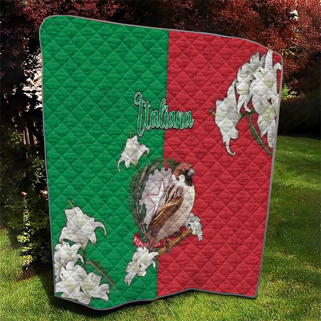 Italy Quilt Sparrow With Symbol Italiana - Wonder Print Shop