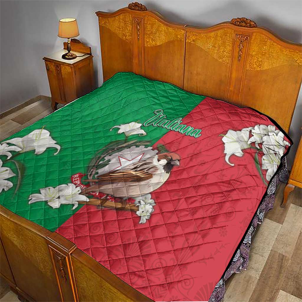 Italy Quilt Sparrow With Symbol Italiana - Wonder Print Shop