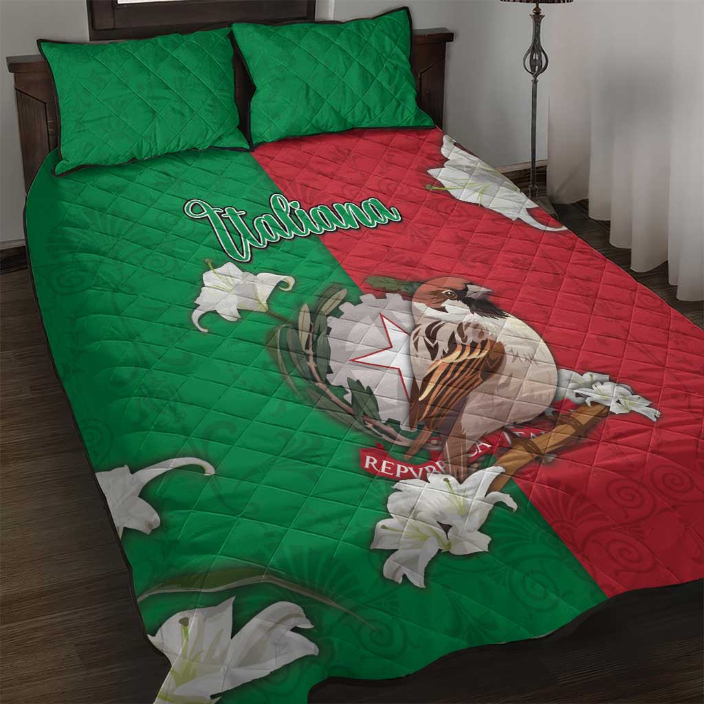 Italy Quilt Bed Set Sparrow With Symbol Italiana - Wonder Print Shop