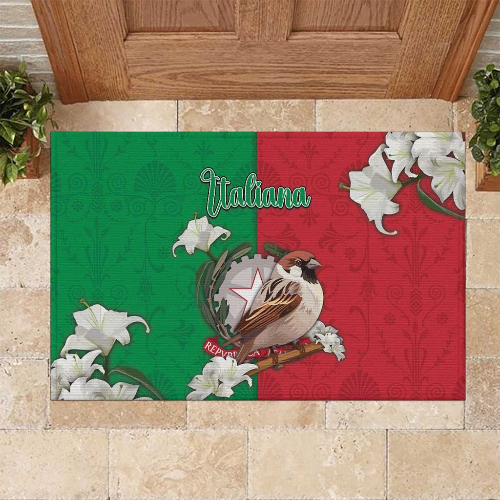 Italy Rubber Doormat Sparrow With Symbol Italiana - Wonder Print Shop