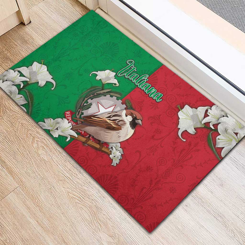 Italy Rubber Doormat Sparrow With Symbol Italiana - Wonder Print Shop
