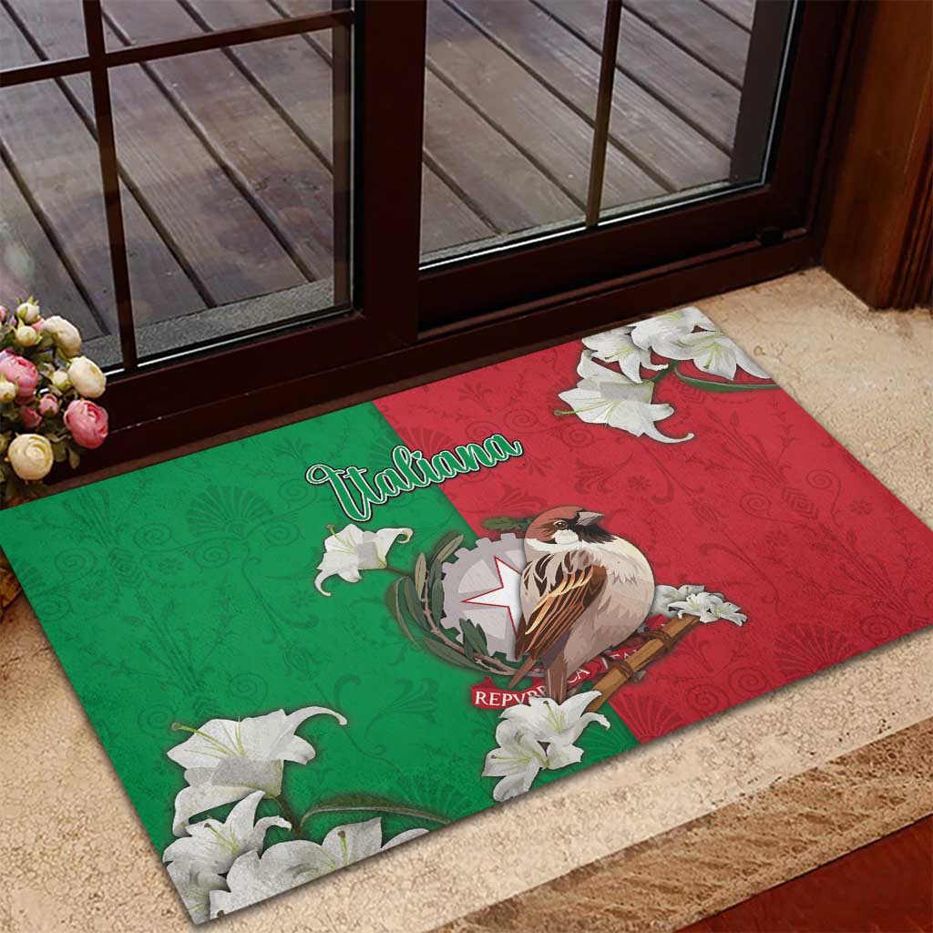 Italy Rubber Doormat Sparrow With Symbol Italiana - Wonder Print Shop