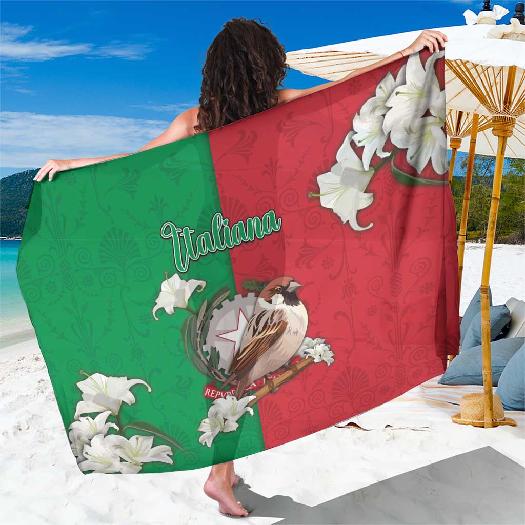 Italy Sarong Sparrow With Symbol Italiana - Wonder Print Shop
