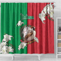 Italy Shower Curtain Sparrow With Symbol Italiana - Wonder Print Shop