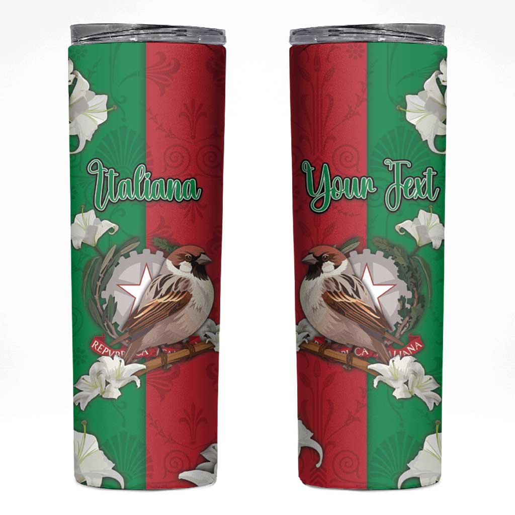 Personalized Italy Skinny Tumbler Sparrow With Symbol Italiana - Wonder Print Shop