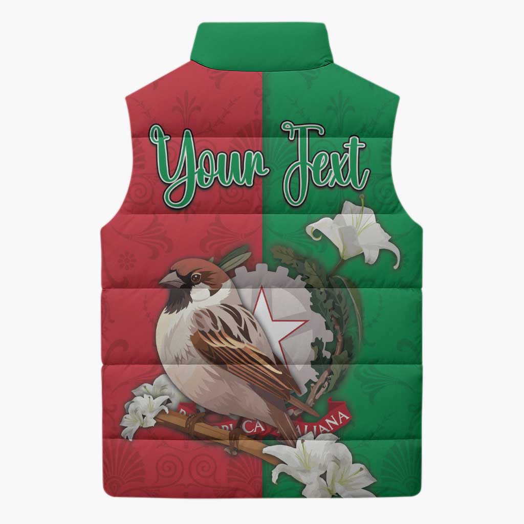 Personalized Italy Sleeveless Puffer Jacket Sparrow With Symbol Italiana - Wonder Print Shop