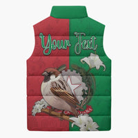 Personalized Italy Sleeveless Puffer Jacket Sparrow With Symbol Italiana - Wonder Print Shop