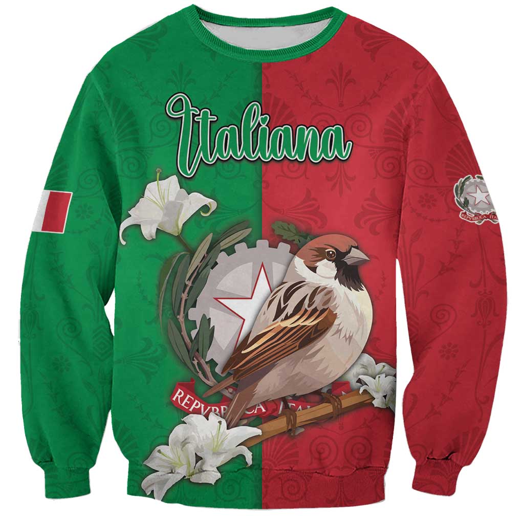 Personalized Italy Sweatshirt Sparrow With Symbol Italiana - Wonder Print Shop