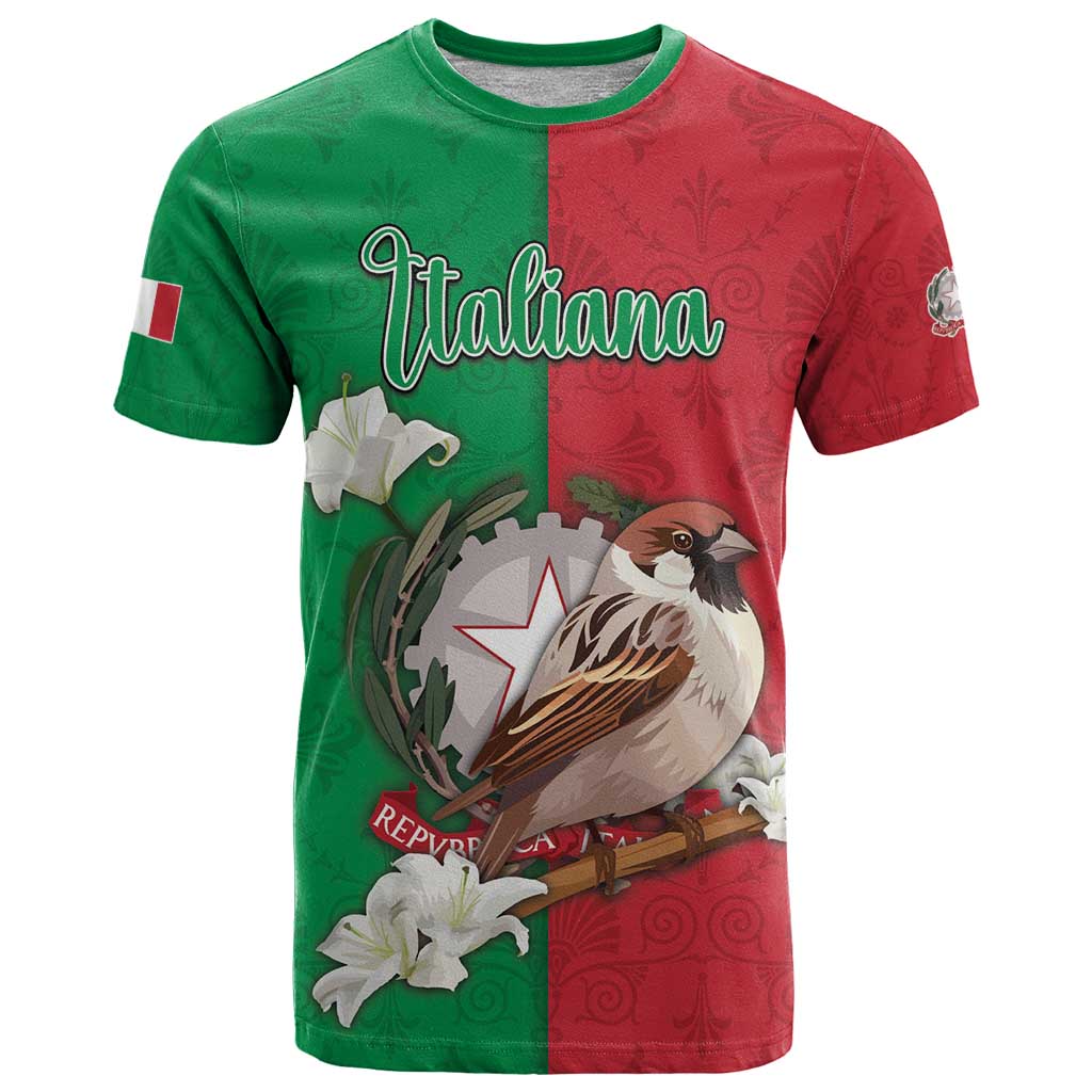 Personalized Italy T Shirt Sparrow With Symbol Italiana - Wonder Print Shop
