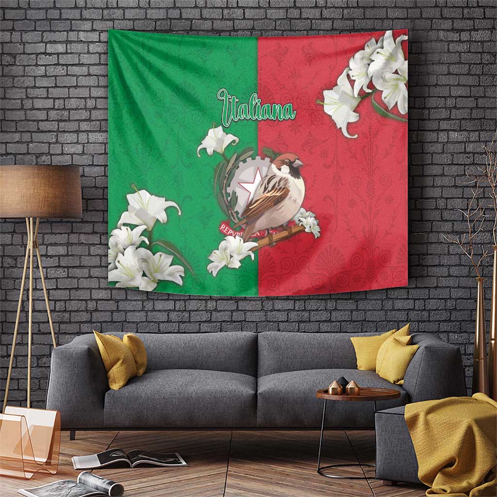 Italy Tapestry Sparrow With Symbol Italiana - Wonder Print Shop
