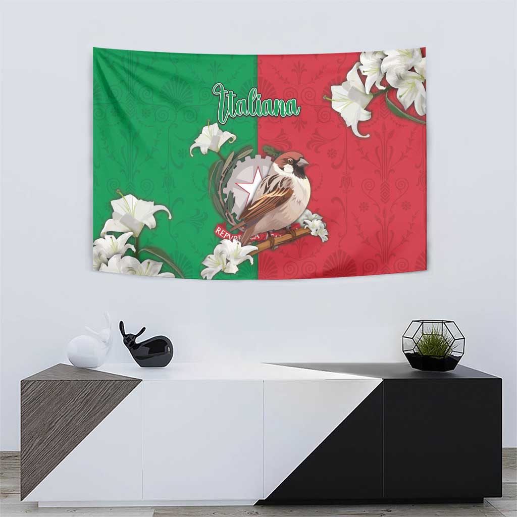 Italy Tapestry Sparrow With Symbol Italiana - Wonder Print Shop