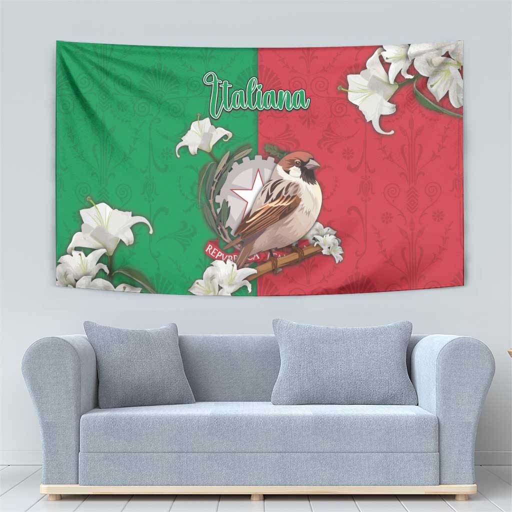 Italy Tapestry Sparrow With Symbol Italiana - Wonder Print Shop