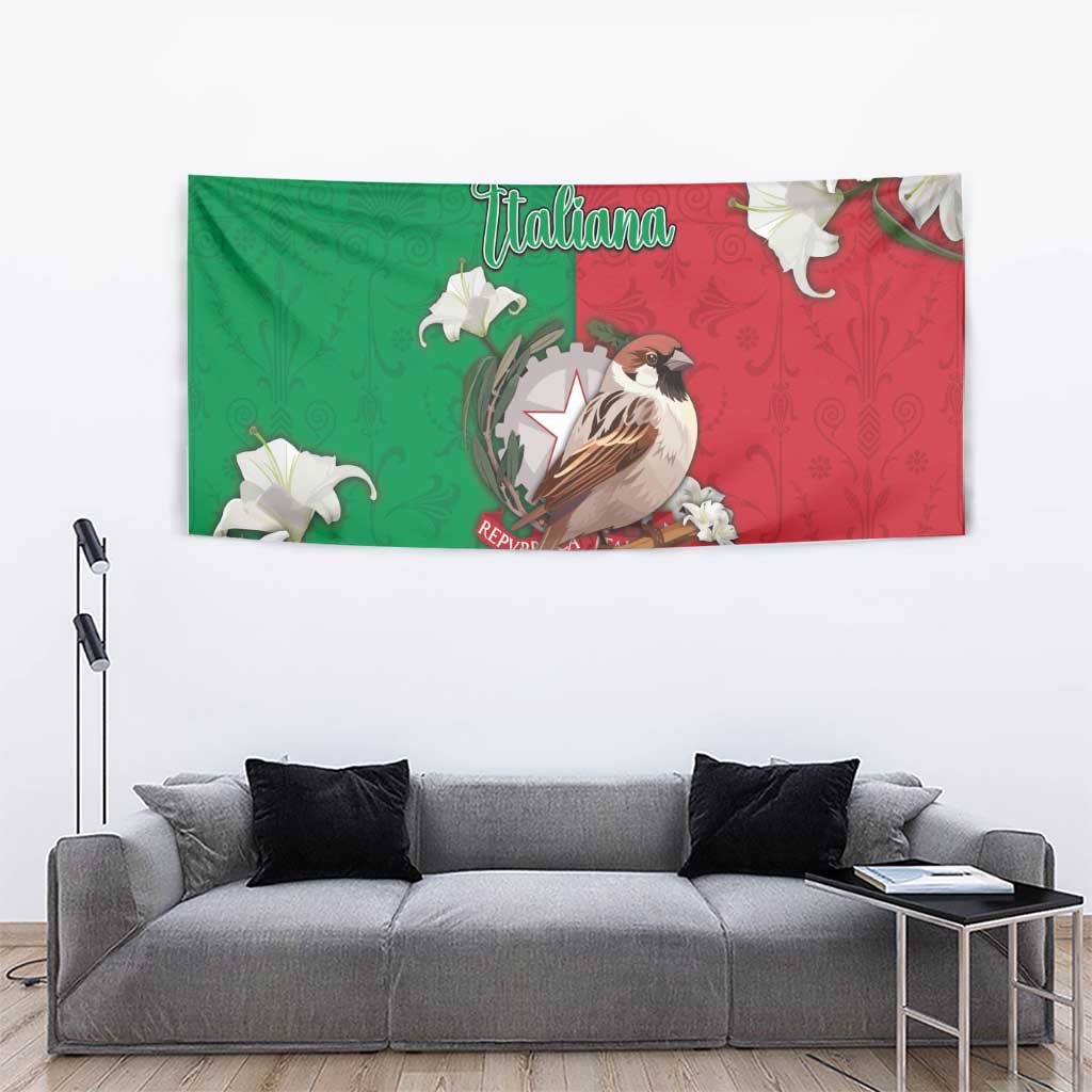 Italy Tapestry Sparrow With Symbol Italiana - Wonder Print Shop