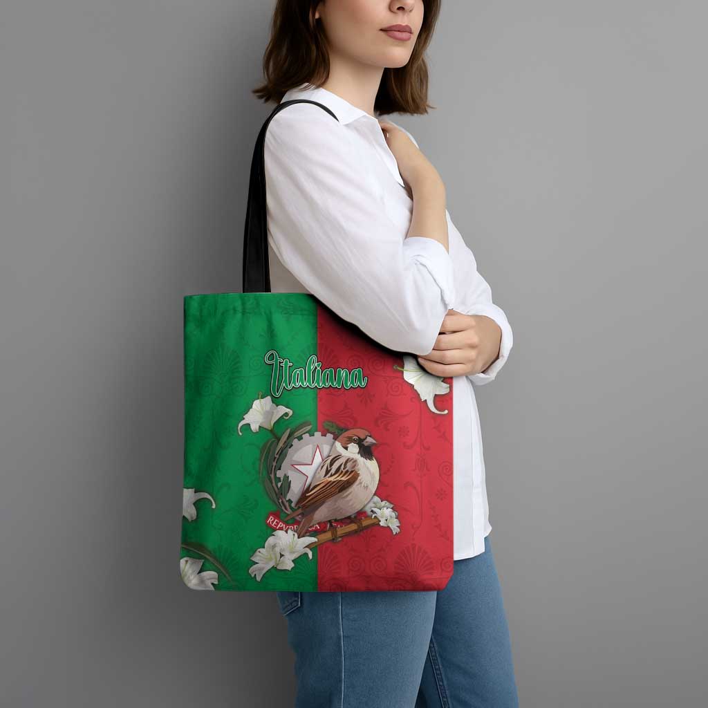 Italy Tote Bag Sparrow With Symbol Italiana - Wonder Print Shop