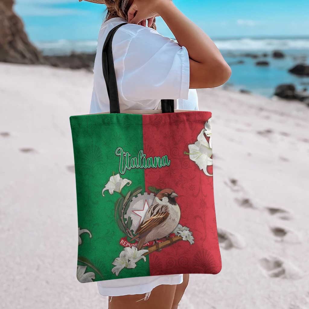 Italy Tote Bag Sparrow With Symbol Italiana - Wonder Print Shop