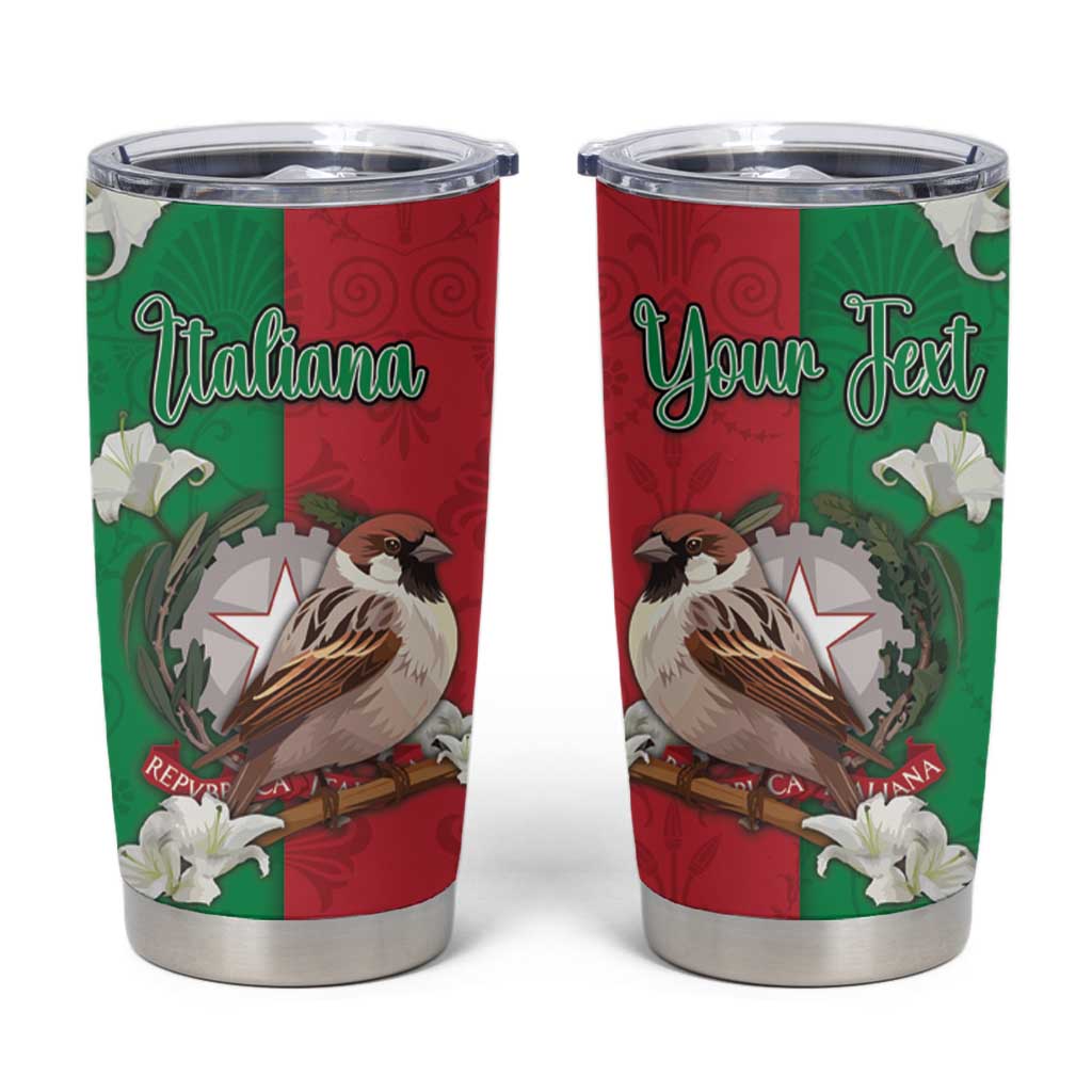 Personalized Italy Tumbler Cup Sparrow With Symbol Italiana - Wonder Print Shop