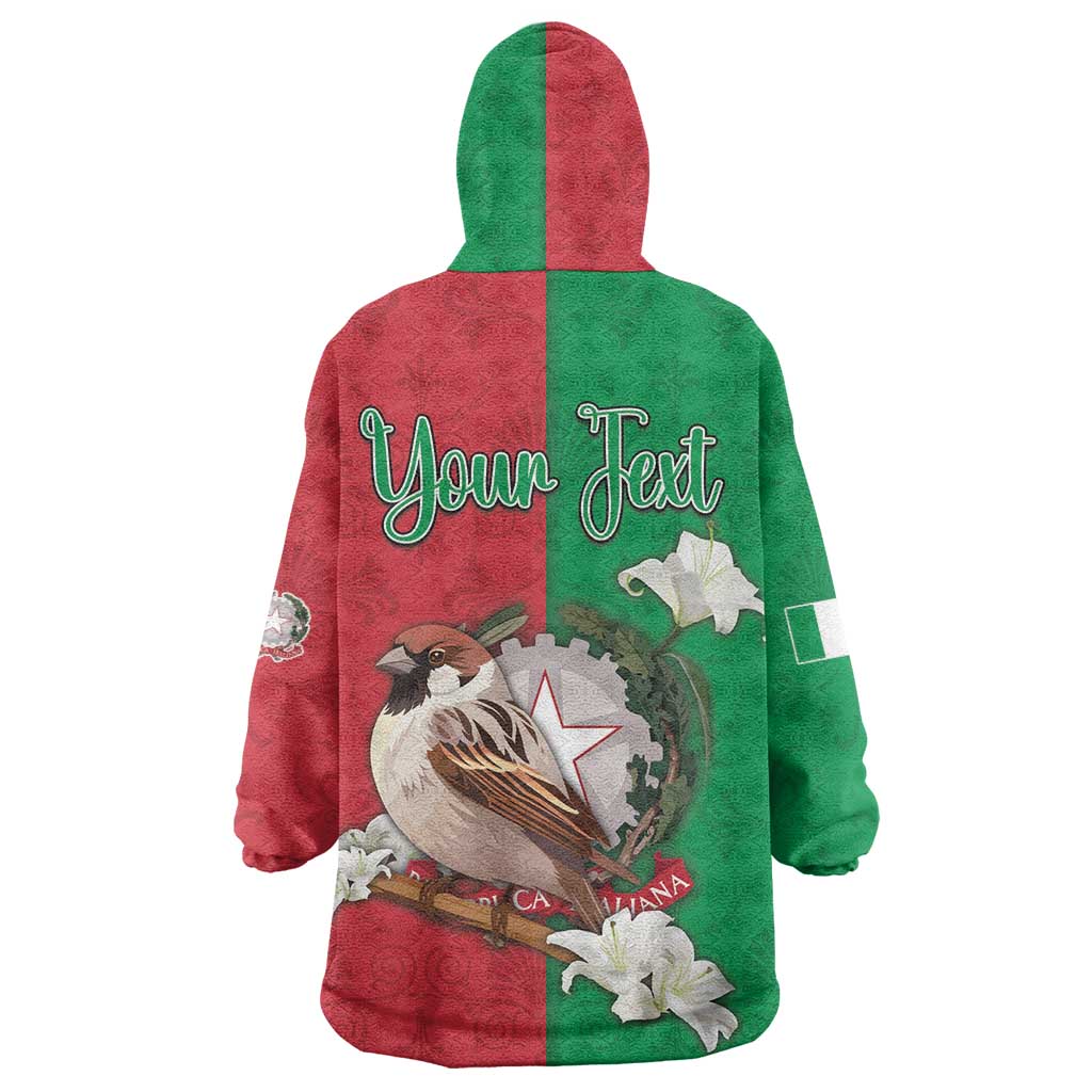 Personalized Italy Wearable Blanket Hoodie Sparrow With Symbol Italiana - Wonder Print Shop