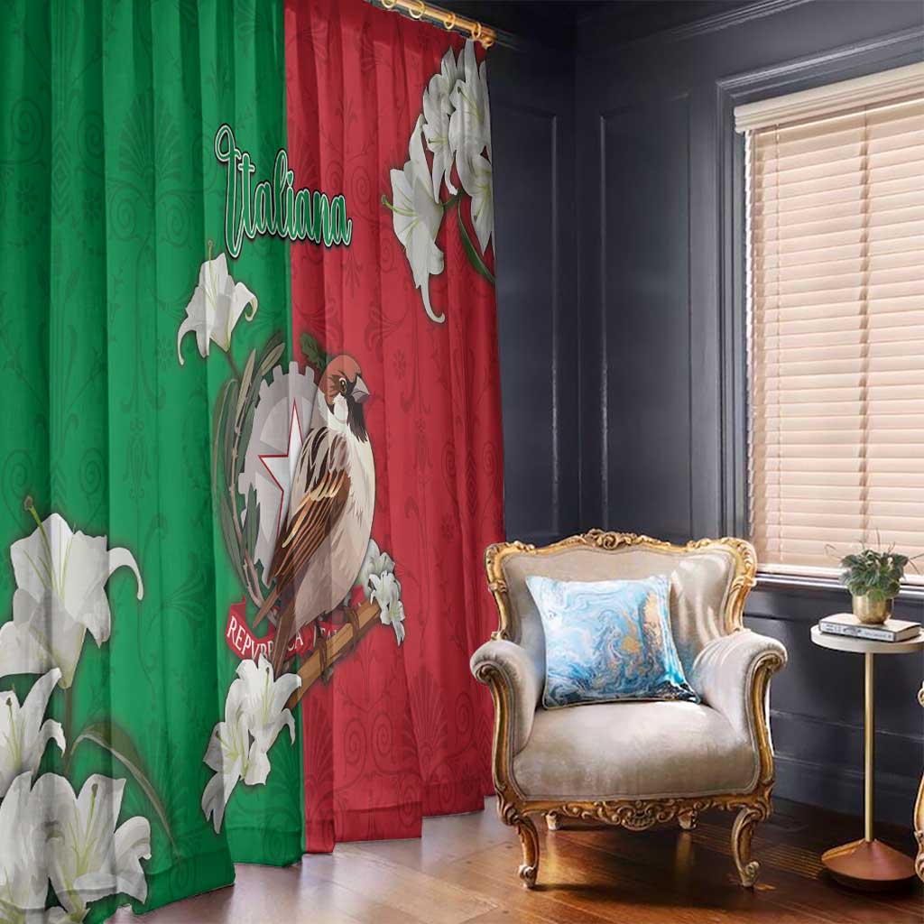 Italy Window Curtain Sparrow With Symbol Italiana - Wonder Print Shop