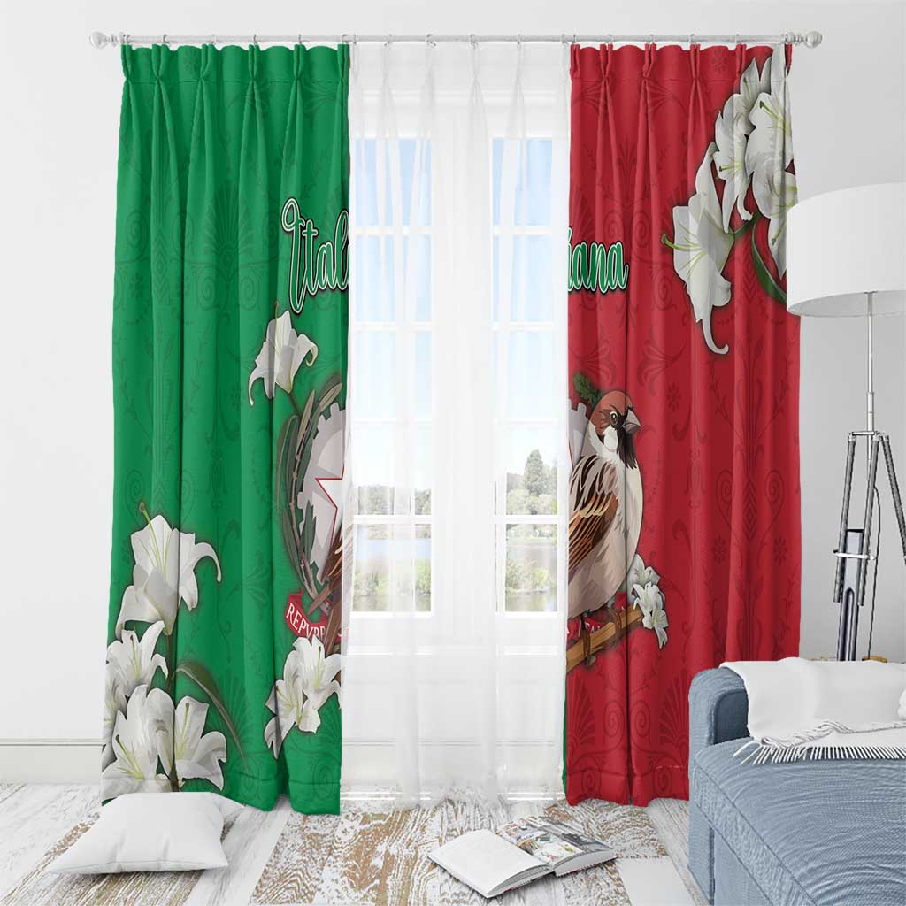 Italy Window Curtain Sparrow With Symbol Italiana - Wonder Print Shop