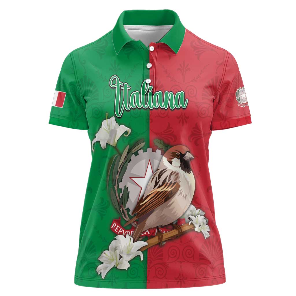 Personalized Italy Women Polo Shirt Sparrow With Symbol Italiana - Wonder Print Shop