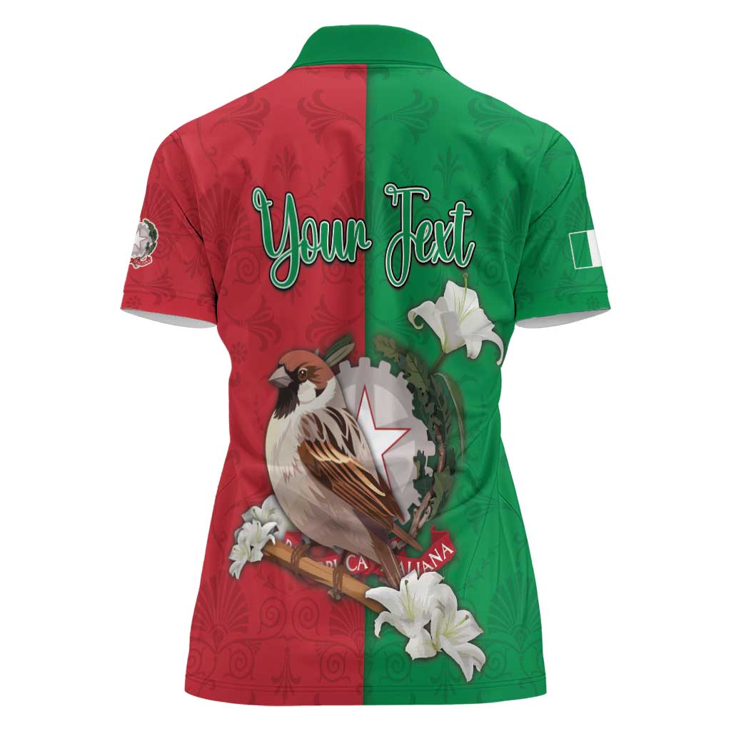 Personalized Italy Women Polo Shirt Sparrow With Symbol Italiana - Wonder Print Shop