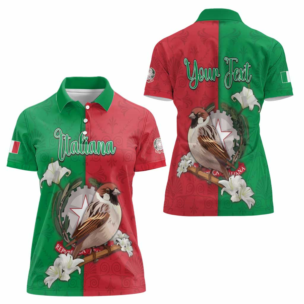 Personalized Italy Women Polo Shirt Sparrow With Symbol Italiana - Wonder Print Shop