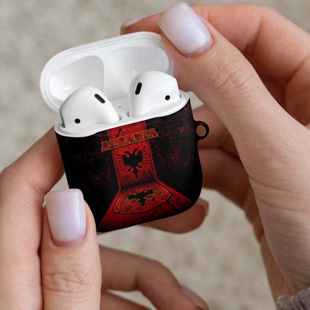 Albania AirPods Case Black Double Headed Eagle - Wonder Print Shop