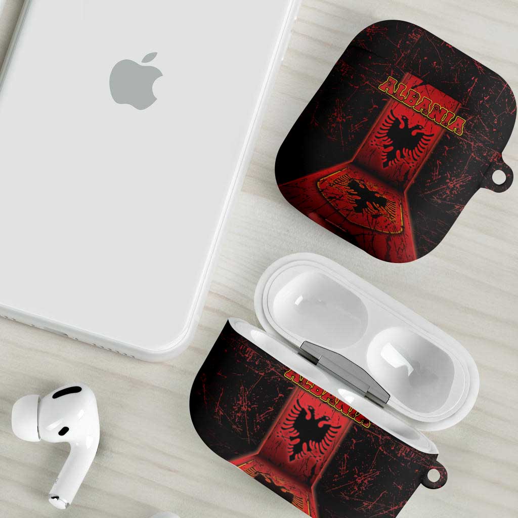 Albania AirPods Case Black Double Headed Eagle - Wonder Print Shop
