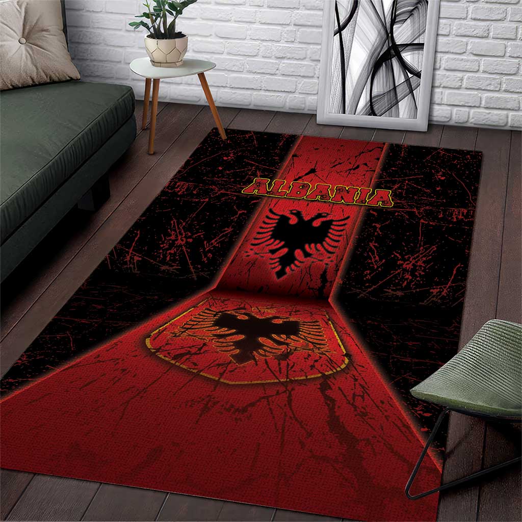 Albania Area Rug Black Double Headed Eagle - Wonder Print Shop